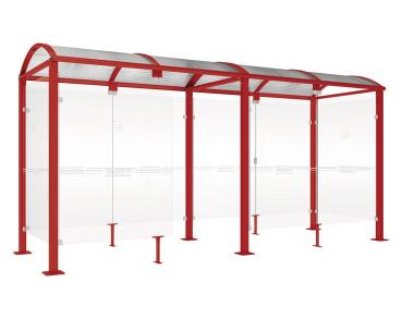 Raucherunterstand Klassik "M" Farbe:RAL 3004|Länge:5 000 mm