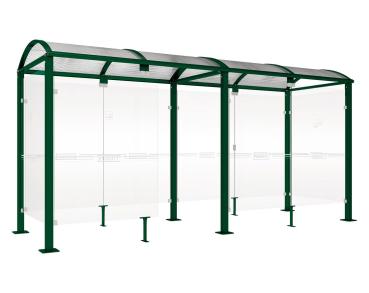 Raucherunterstand Klassik "M" Farbe:RAL 6005|Länge:5 000 mm