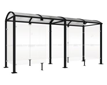 Raucherunterstand Klassik "M" Farbe:RAL 9005|Länge:5 000 mm