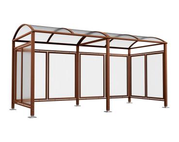 Fahrradüberdachung Vierkantrohr „M” mit Polycarbonat-Verkleidungen