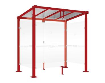 Raucherunterstand Milano Farbe:RAL 3004|Länge:Länge 2500 mm