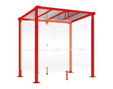 Raucherunterstand Milano Farbe:RAL 3020|Länge:Länge 2500 mm