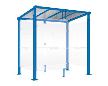 Raucherunterstand Milano Farbe:RAL 5010|Länge:Länge 2500 mm