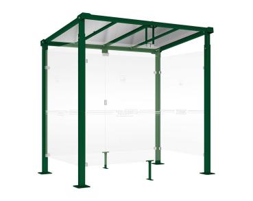 Raucherunterstand Milano Farbe:RAL 6005|Länge:Länge 2500 mm