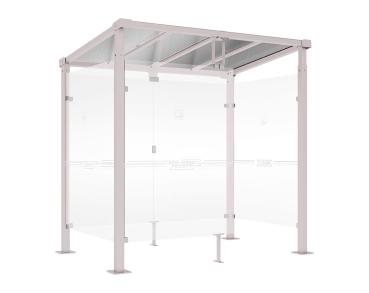Raucherunterstand Milano Farbe:RAL 7044|Länge:Länge 2500 mm