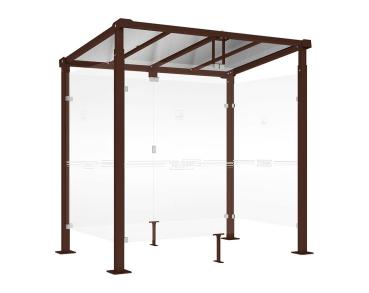 Raucherunterstand Milano Farbe:RAL 8017|Länge:Länge 2500 mm