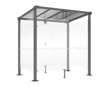 Raucherunterstand Milano Farbe:Procity grau|Länge:Länge 2500 mm
