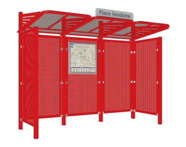 Wartehalle Convi Verkleidungen aus Stahl Farbe:RAL 3020|Struktur:2 Seitenverkleidungen