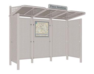 Wartehalle Convi Verkleidungen aus Stahl Farbe:RAL 7044|Struktur:2 Seitenverkleidungen