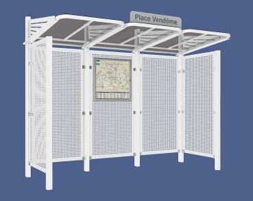 Wartehalle Convi Verkleidungen aus Stahl Farbe:RAL 9010|Struktur:2 Seitenverkleidungen