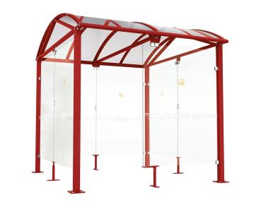 Raucherunterstand Klassik „L“ Farbe:RAL 3004|Länge:2 500 mm