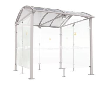 Raucherunterstand Klassik „L“ Farbe:RAL 7044|Länge:2 500 mm