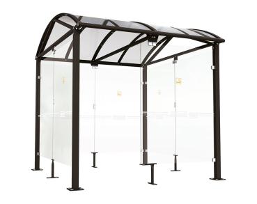 Raucherunterstand Klassik „L“ Farbe:RAL 9005|Länge:2 500 mm