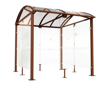 Raucherunterstand Klassik „L“ Farbe:Rost Korten Effekt|Länge:2 500 mm