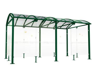 Raucherunterstand Klassik „L“ Farbe:RAL 6005|Länge:5 000 mm