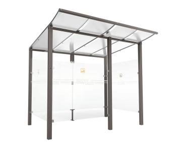 Raucherunterstand Modulo Farbe:Procity grau|Struktur:Mit Frontverkleidung|Weitere Merkmale:Zum Einbetonieren|Abmessungen:2500 mm - Tiefe 2000 mm