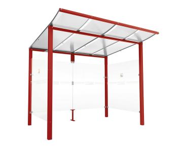 Raucherunterstand Modulo Farbe:RAL 3004|Struktur:Ohne Frontverkleidung|Weitere Merkmale:Zum Einbetonieren|Abmessungen:2500 mm - Tiefe 2000 mm