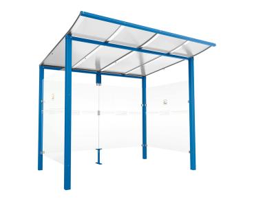 Raucherunterstand Modulo Farbe:RAL 5010|Struktur:Ohne Frontverkleidung|Weitere Merkmale:Zum Einbetonieren|Abmessungen:2500 mm - Tiefe 2000 mm