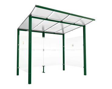 Raucherunterstand Modulo Farbe:RAL 6005|Struktur:Ohne Frontverkleidung|Weitere Merkmale:Zum Einbetonieren|Abmessungen:2500 mm - Tiefe 2000 mm
