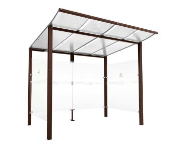 Raucherunterstand Modulo Farbe:RAL 8017|Struktur:Ohne Frontverkleidung|Weitere Merkmale:Zum Einbetonieren|Abmessungen:2500 mm - Tiefe 2000 mm