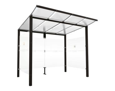 Raucherunterstand Modulo Farbe:RAL 9005|Struktur:Ohne Frontverkleidung|Weitere Merkmale:Zum Einbetonieren|Abmessungen:2500 mm - Tiefe 2000 mm