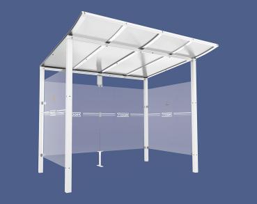 Raucherunterstand Modulo Farbe:RAL 9010|Struktur:Ohne Frontverkleidung|Weitere Merkmale:Zum Einbetonieren|Abmessungen:2500 mm - Tiefe 2000 mm