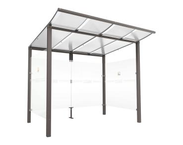 Raucherunterstand Modulo Farbe:Procity grau|Struktur:Ohne Frontverkleidung|Weitere Merkmale:Zum Einbetonieren|Abmessungen:2500 mm - Tiefe 2000 mm