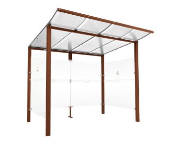 Raucherunterstand Modulo Farbe:Rost Korten Effekt|Struktur:Ohne Frontverkleidung|Weitere Merkmale:Zum Einbetonieren|Abmessungen:2500 mm - Tiefe 2000 mm