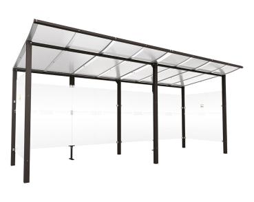Raucherunterstand Modulo Farbe:RAL 9005|Struktur:Ohne Frontverkleidung|Weitere Merkmale:Zum Einbetonieren|Abmessungen:5000 mm - Tiefe 2000 mm