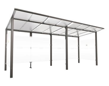 Raucherunterstand Modulo Farbe:Procity grau|Struktur:Ohne Frontverkleidung|Weitere Merkmale:Zum Einbetonieren|Abmessungen:5000 mm - Tiefe 2000 mm