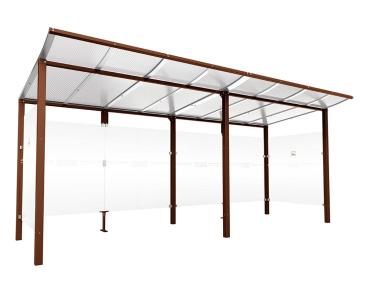 Raucherunterstand Modulo Farbe:Rost Korten Effekt|Struktur:Ohne Frontverkleidung|Weitere Merkmale:Zum Einbetonieren|Abmessungen:5000 mm - Tiefe 2000 mm