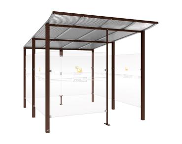 Raucherunterstand Modulo Farbe:RAL 8017|Struktur:Mit Frontverkleidung|Weitere Merkmale:Zum Einbetonieren|Abmessungen:2500 mm - Tiefe 3400 mm