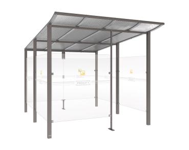 Raucherunterstand Modulo Farbe:Procity grau|Struktur:Mit Frontverkleidung|Weitere Merkmale:Zum Einbetonieren|Abmessungen:2500 mm - Tiefe 3400 mm