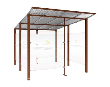 Raucherunterstand Modulo Farbe:Rost Korten Effekt|Struktur:Mit Frontverkleidung|Weitere Merkmale:Zum Einbetonieren|Abmessungen:2500 mm - Tiefe 3400 mm