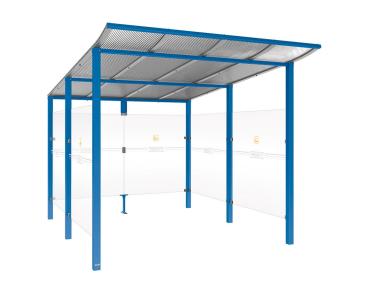 Raucherunterstand Modulo Farbe:RAL 5010|Struktur:Ohne Frontverkleidung|Weitere Merkmale:Zum Einbetonieren|Abmessungen:2500 mm - Tiefe 3400 mm