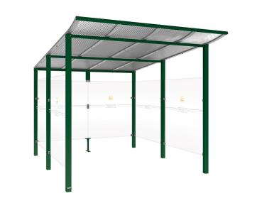 Raucherunterstand Modulo Farbe:RAL 6005|Struktur:Ohne Frontverkleidung|Weitere Merkmale:Zum Einbetonieren|Abmessungen:2500 mm - Tiefe 3400 mm