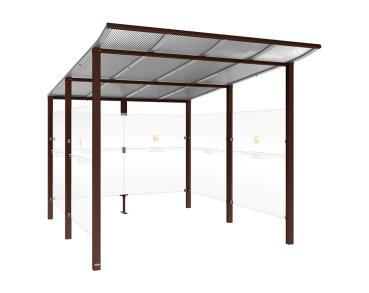 Raucherunterstand Modulo Farbe:RAL 8017|Struktur:Ohne Frontverkleidung|Weitere Merkmale:Zum Einbetonieren|Abmessungen:2500 mm - Tiefe 3400 mm