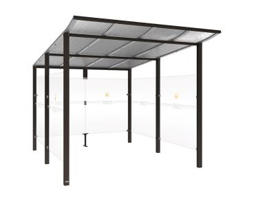 Raucherunterstand Modulo Farbe:RAL 9005|Struktur:Ohne Frontverkleidung|Weitere Merkmale:Zum Einbetonieren|Abmessungen:2500 mm - Tiefe 3400 mm