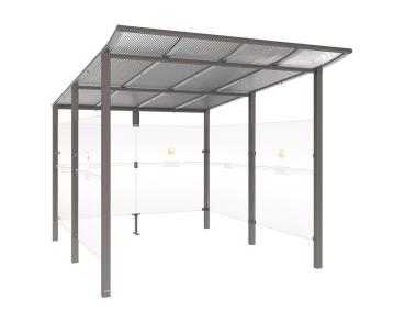 Raucherunterstand Modulo Farbe:Procity grau|Struktur:Ohne Frontverkleidung|Weitere Merkmale:Zum Einbetonieren|Abmessungen:2500 mm - Tiefe 3400 mm