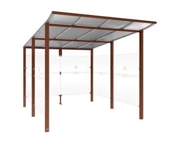 Raucherunterstand Modulo Farbe:Rost Korten Effekt|Struktur:Ohne Frontverkleidung|Weitere Merkmale:Zum Einbetonieren|Abmessungen:2500 mm - Tiefe 3400 mm