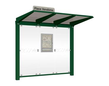 Wartehalle Venedig Farbe:RAL 6005|Länge:2500 mm|Struktur:Ohne Seitenverkleidungen