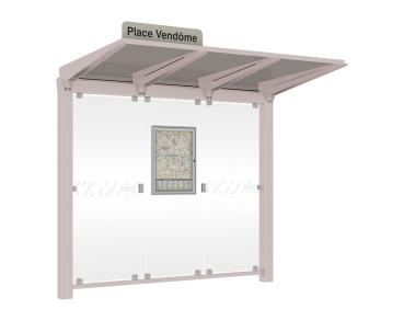 Wartehalle Venedig Farbe:RAL 7044|Länge:2500 mm|Struktur:Ohne Seitenverkleidungen