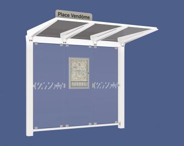 Wartehalle Venedig Farbe:RAL 9010|Länge:2500 mm|Struktur:Ohne Seitenverkleidungen