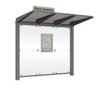 Wartehalle Venedig Farbe:Procity grau|Länge:2500 mm|Struktur:Ohne Seitenverkleidungen
