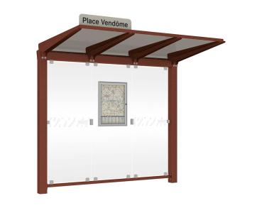 Wartehalle Venedig Farbe:Rost Korten Effekt|Länge:2500 mm|Struktur:Ohne Seitenverkleidungen