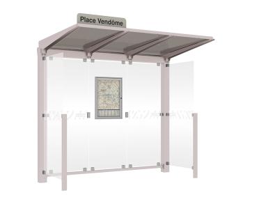Wartehalle Venedig Farbe:RAL 7044|Länge:2500 mm|Struktur:Mit 2 Seitenverkleidungen