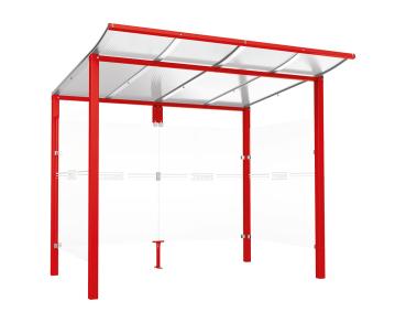 Wartehalle Modulo Farbe:RAL 3020|Länge:2 500 mm|Struktur:2 Seitenverkleidungen|Weitere Merkmale:Zum Einbetonieren