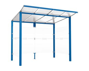 Wartehalle Modulo Farbe:RAL 5010|Länge:2 500 mm|Struktur:2 Seitenverkleidungen|Weitere Merkmale:Zum Einbetonieren