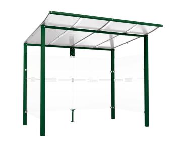 Wartehalle Modulo Farbe:RAL 6005|Länge:2 500 mm|Struktur:2 Seitenverkleidungen|Weitere Merkmale:Zum Einbetonieren
