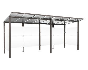 Wartehalle Modulo Farbe:Procity grau|Länge:5 000 mm|Struktur:2 Seitenverkleidungen|Weitere Merkmale:Zum Einbetonieren